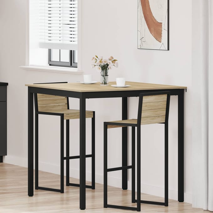 vidaXL - Staande - Bartafel - Bewerkt - hout - Vierkant