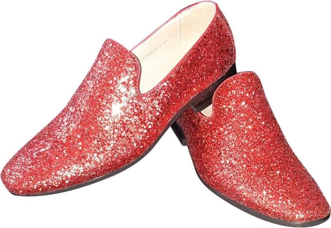 Heren - Glitter schoen - Rood - Maat 43 - Disco