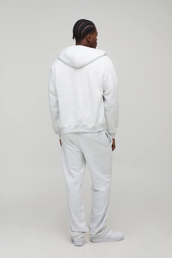 Essential Boxy Zip Through Hoodie | Grey Marl | Size Small