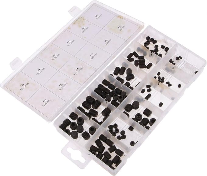 Inbusstelbouten - 160-delige set - Assortiment doos met stelschroeven