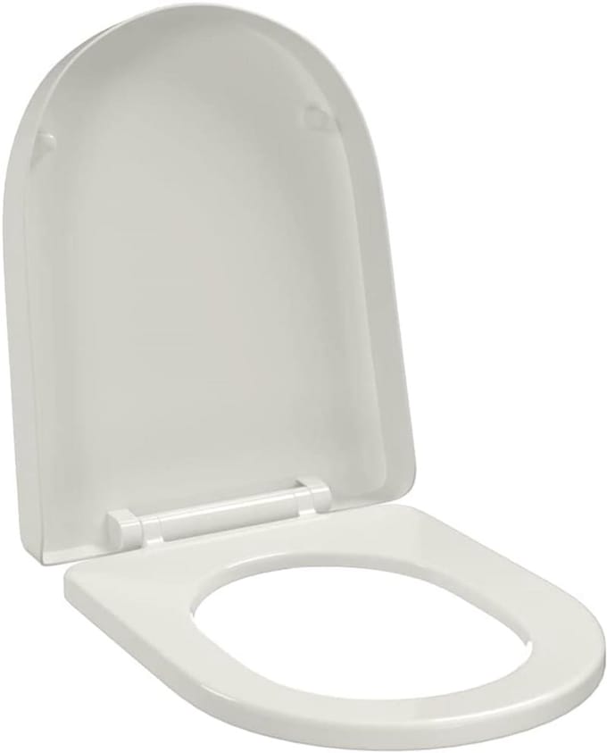 Vierkante Toiletbril Soft-Close Universele Montage Wit WC-Bril