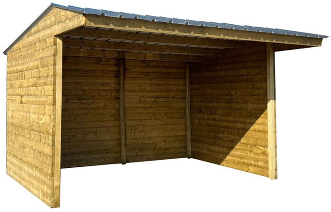 Solid Paardenstal Superia Shelter S7793 - Massief Hout - 40mm - 600x292cm