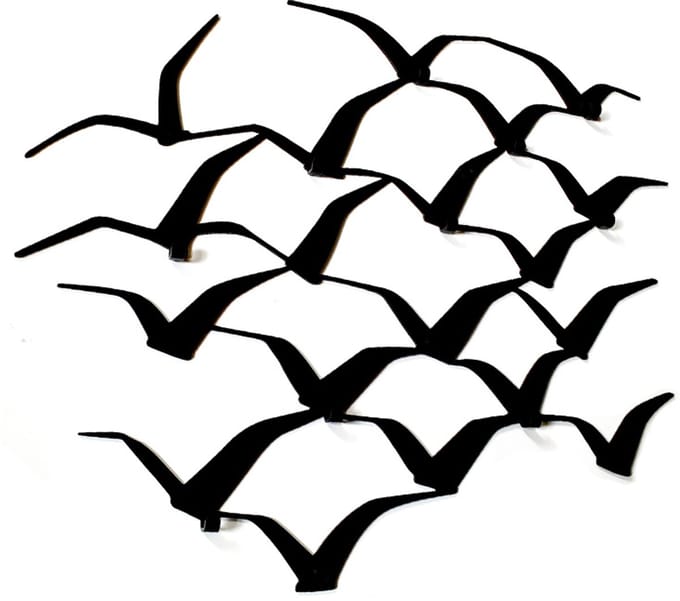 Decorizzly - Moderne Muurhanger - Vogels - Laser Gesneden Staal - 750mm