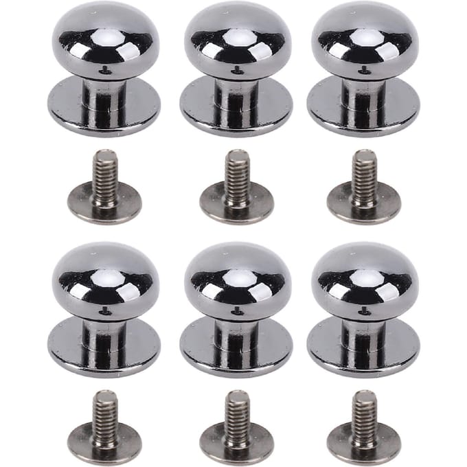 20 Sets Bolkop Stud Klinknagels 12mm Hoge Hardheid Schroef Achterkant Ontwerp Ronde Kop Klinknagels voor Handwerk grijze kleur