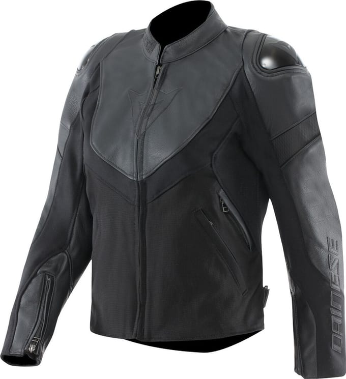 Dainese Iperattiva Dames Zwart Leren / Textiele Motorjas - Jas