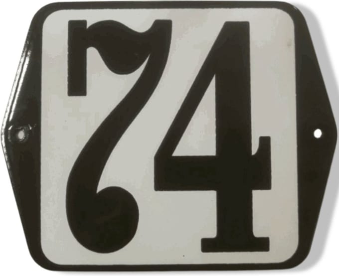 Huisnummer standaard nummer 74