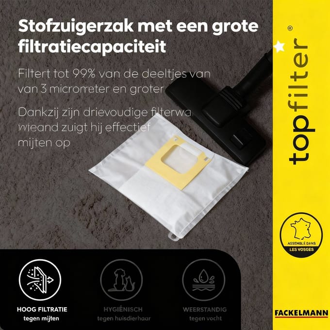 Set van 4 stofzuigerzakken Hoover TopFilter Premium