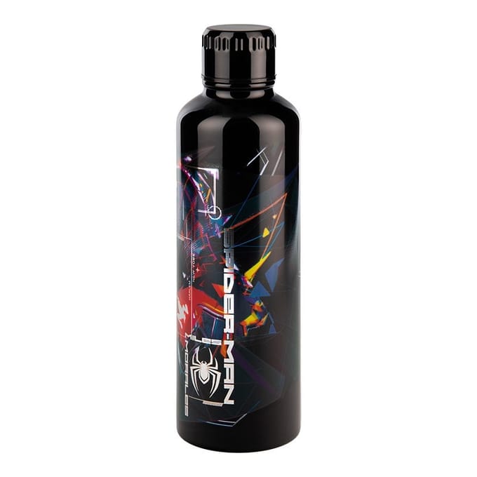 Paladone Miles Morales Spiderman Metalen Waterfles - 500,0 mL, Zwart