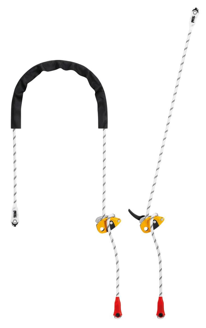 Petzl Grillon 3 m Wit/Geel – Verstelbare positioneringslijn