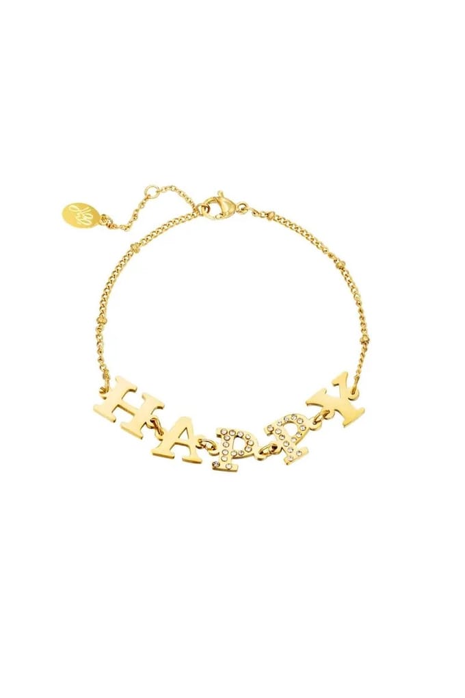 Roestvrijstalen armband Happy Goud Stainless Steel