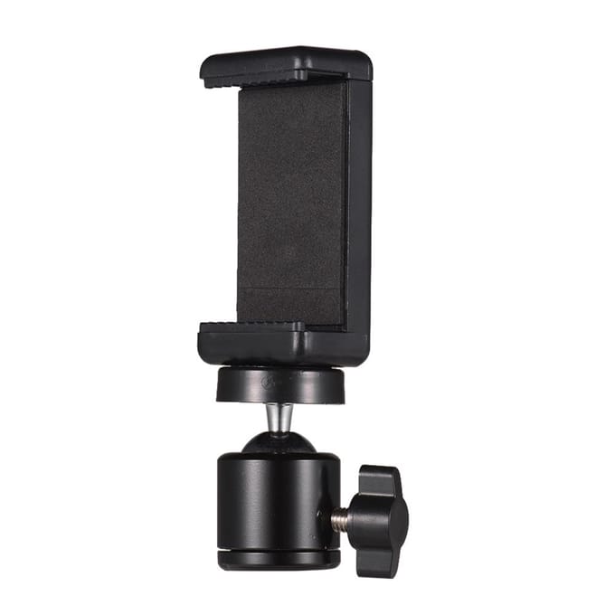 Verstelbare telefoonhouder Smartphoneclip + flexibele kogelkopadapterbevestiging With Ballhead Adapter black