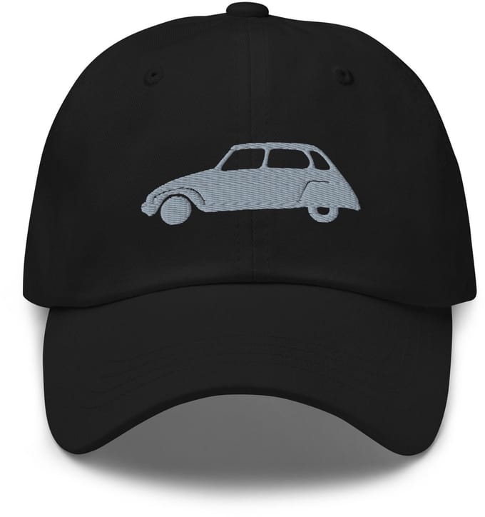 De2pktjes - Geborduurde Citroën Dyane pet - Zwart