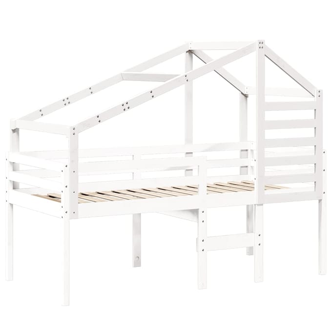 vidaXL - Kinderbedhuisje - 198x97x113 - cm - massief - grenenhout - wit