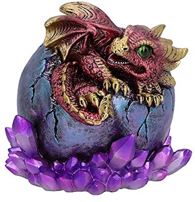Nemesis Now Crimson Hatchling Glow Dragon Red Dragonling Crystal beeldje, 12,5 cm