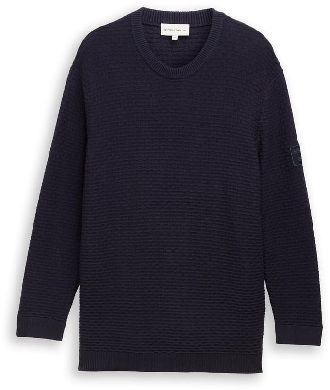 Tom Tailor - Plus Size - Gebreide trui met ronde hals - Maat 2XL - sky captain blue