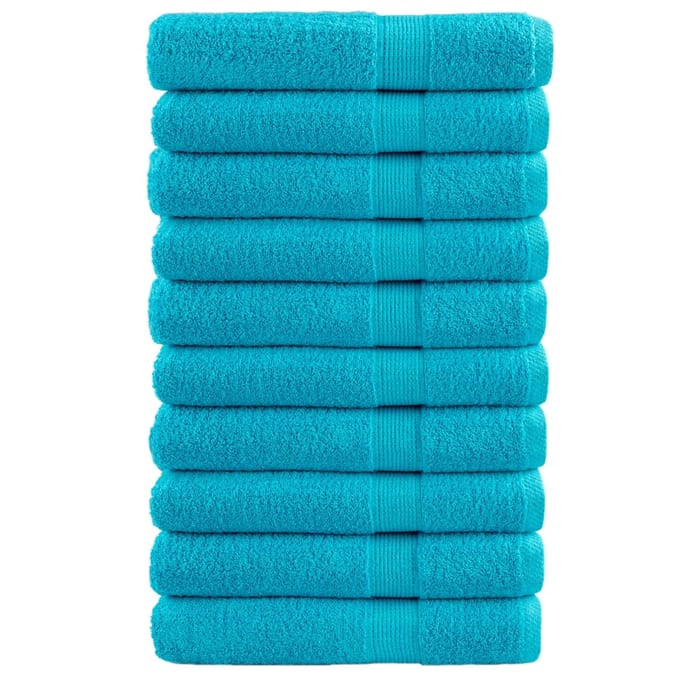 vidaXL - Handdoeken - SOLUND - 10 - st - 600 - g/m² - 100x200 - cm - turquoise