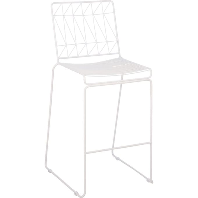 Mica Decorations  Bueno Barkruk voor Buiten - 53 x 55 x 108 cm - Wit