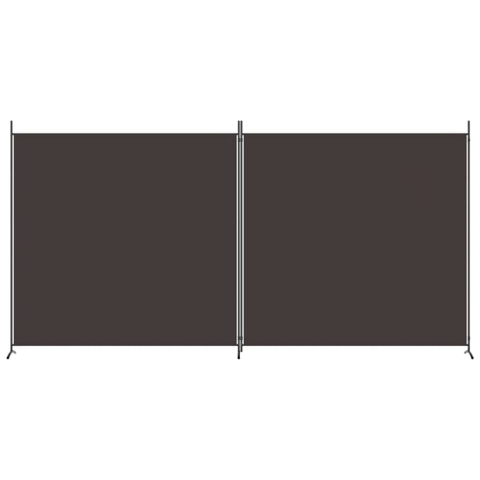 vidaXL - Kamerscherm - met - 2 - panelen - 348x180 - cm - stof - bruin
