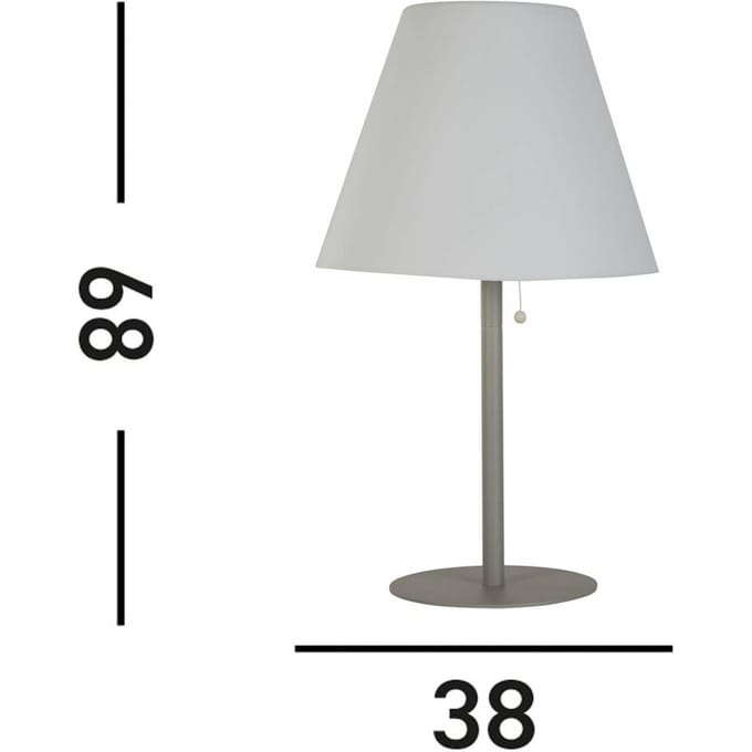 Searchlight Venice I LED tafellamp op zonne-energie, IP44, wit/zilver
