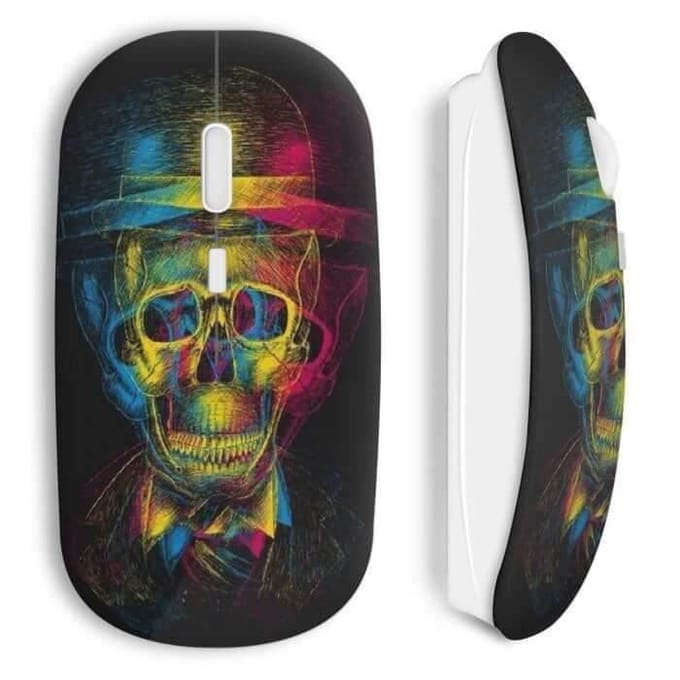Souris sans Fil Tête de mort Multicolors
