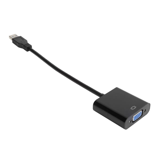 Câble adaptateur USB 3.0 vers VGA 1920 x 1080 ou convertisseur vidéo 5,0 Gbit/s pour Windows 7 8 10 gray