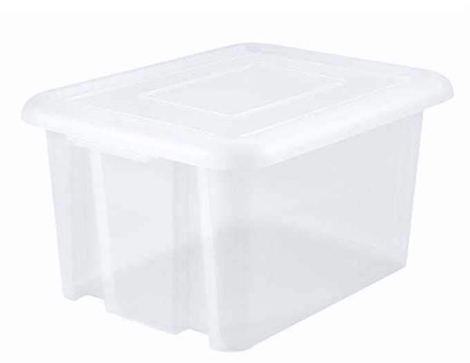 EDA Opbergbox 80L - wit - stapelbaar - L56 x B50 x H36 cm - kunststof - Bak/doos met deksel