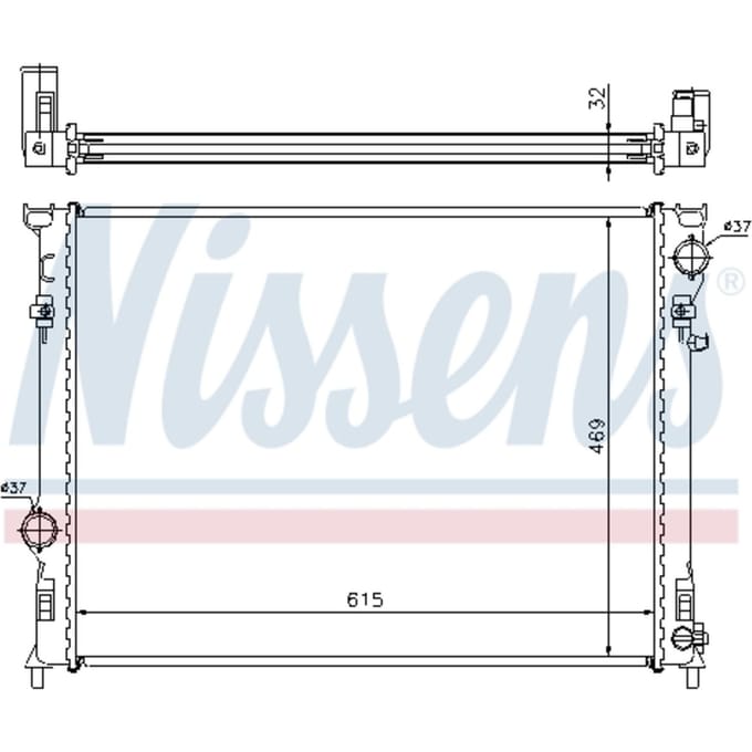 Radiator, motorkoeling NISSENS 61014A