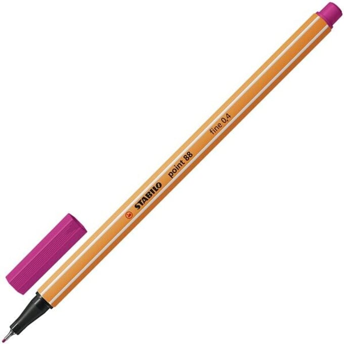 STABILO point 88 - Fineliner 0,4 mm - Rozerood - per stuk