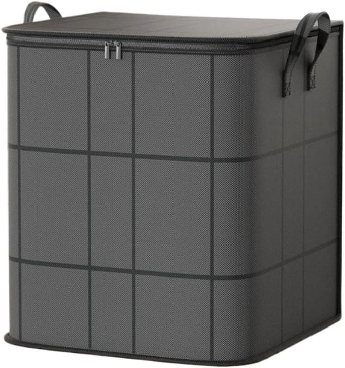 Opbergzak Kleding - Beddengoed Container - Ruimte Besparen - Stapelbaar Ontwerp - XL 60x50x70cm - Grijs