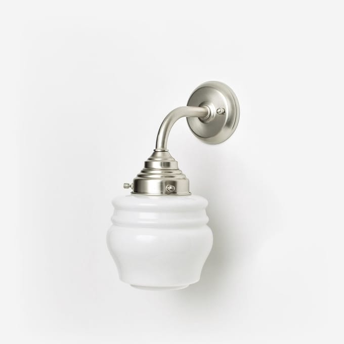 Wandlamp Bloemknop Curve Matnikkel - Art Deco Trade