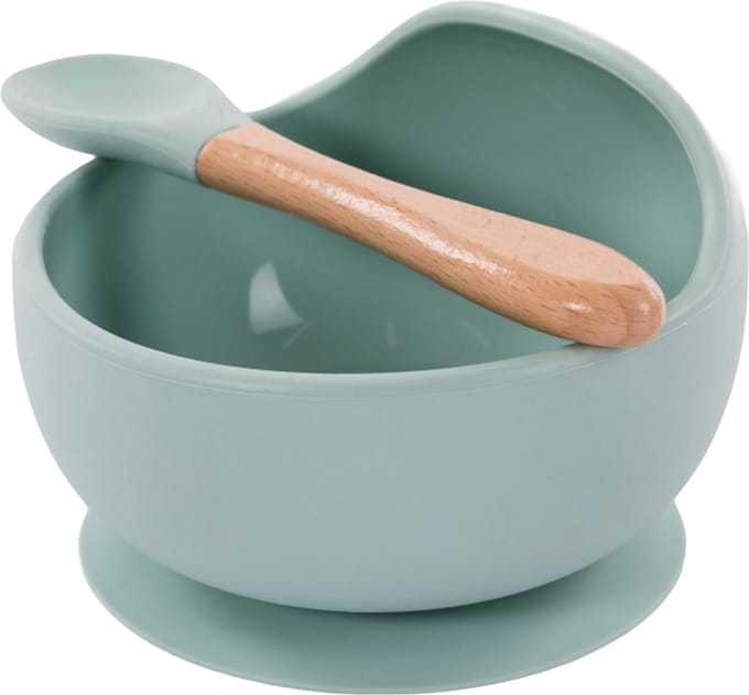 Bo Jungle - B-Suction Bowl Silicone & Spoon Blauw