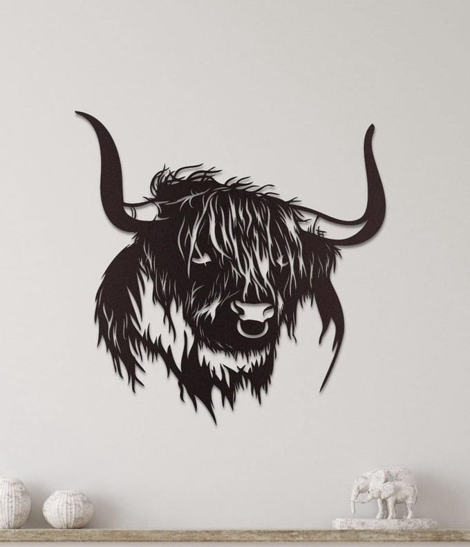 Wanddecoratie dieren | Buffel - L (60x60cm)