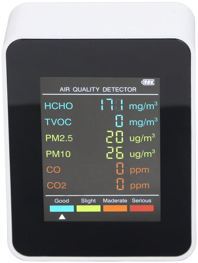 Multifunctionele Luchtkwaliteitsmonitor met CO2, PM2.5, TVOC en LCD Display
