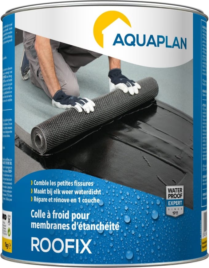 Aquaplan Roofix - koudlijm voor dakrollen - vezelversterkt - 1 liter