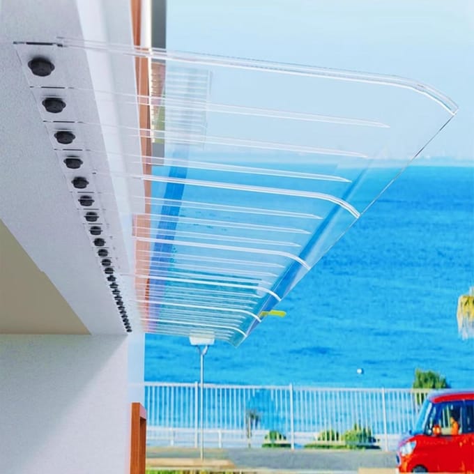 Deur Luifel - Overkapping Raam - Bescherming Buiten - Massief Polycarbonaat - 40x210cm - Transparant