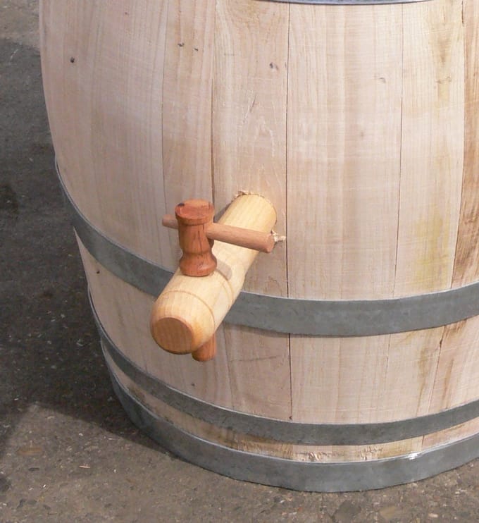 Houten Kraan klein 50 liter vat