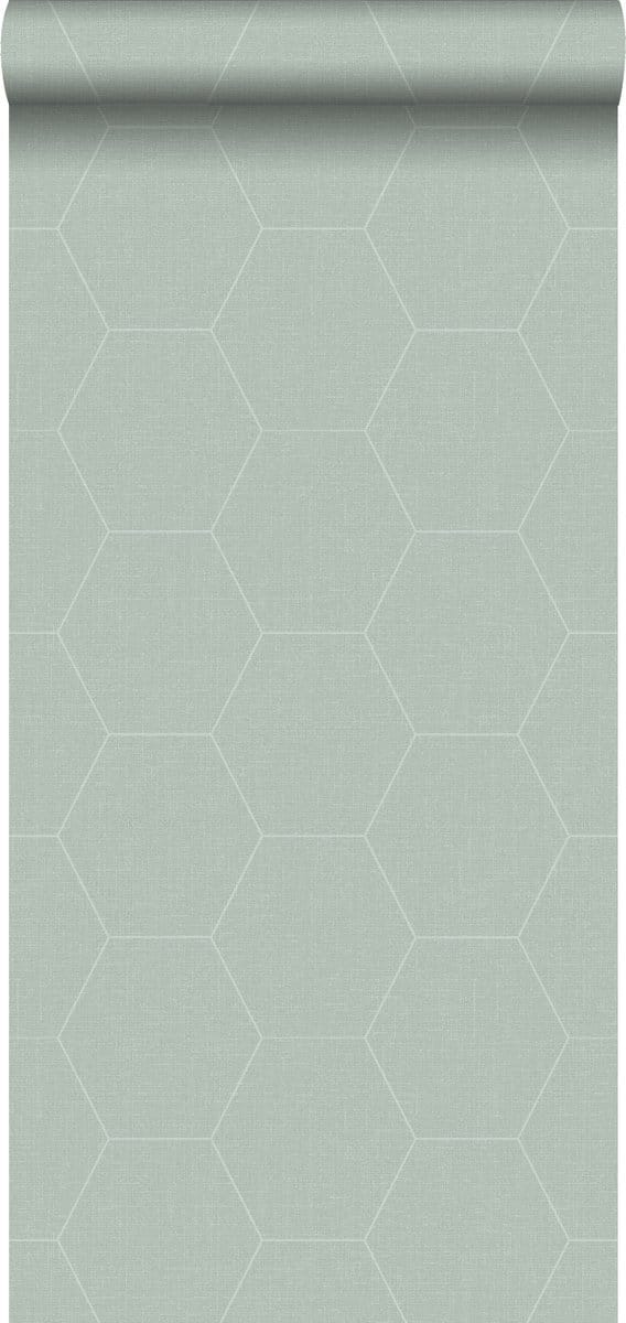 ESTAhome behang hexagon celadon groen - 53 cm x 10.05 m - 148750
