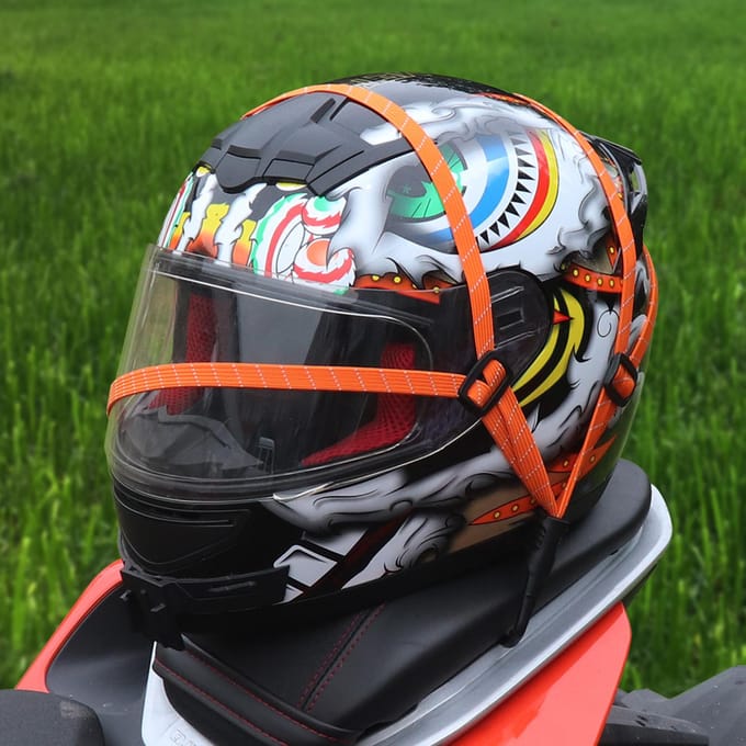 4 stuks motorhelm touw bagage elastisch reflecterend touw elastische touwriem voor 60cm oranje