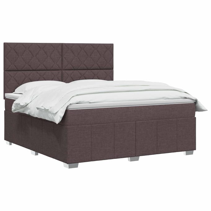 vidaXL - Boxspringbed - met - matras - Donkerbruin - 160 - x - 200 - cm - Stof