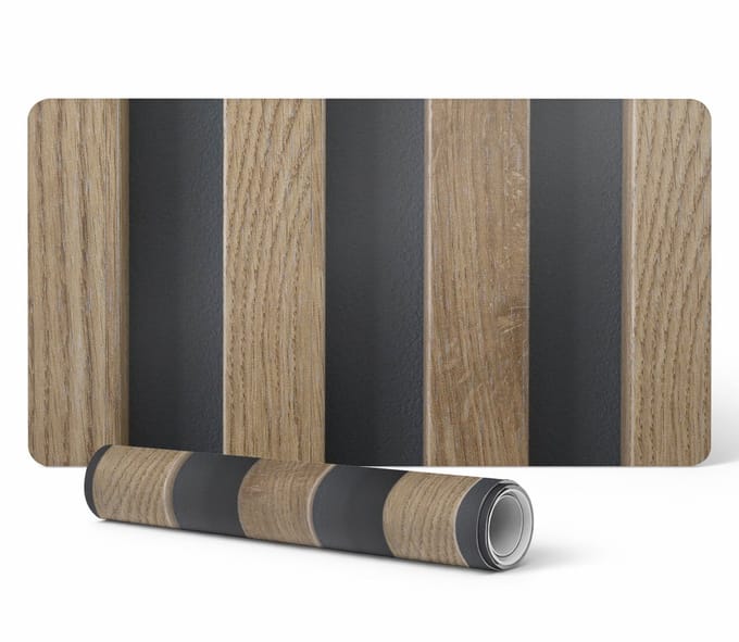 Antislip muis- en toetsenbordmat, houten latten, 100x50 cm