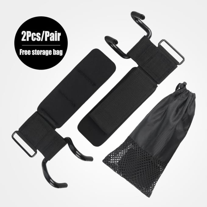 2 Stuks Gewichthefhaak Grips met Polsbanden Hand-Stang Polsband Gym Fitness Haak Gewichtband Pull-Ups Powerlifting Handschoenen zwart