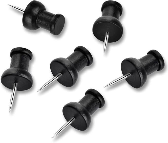 Kurk24 - Houten pushpins - 40 stuks - Zwart