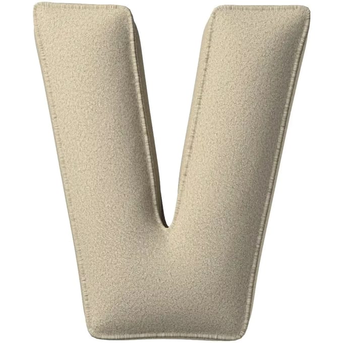 Kussen letter v Yellow Tipi Boucle
