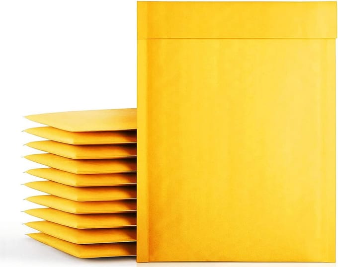 Kraft Bubble Mailers 6x10 Inch - Zelfklevend - 50 Stuks - Geel