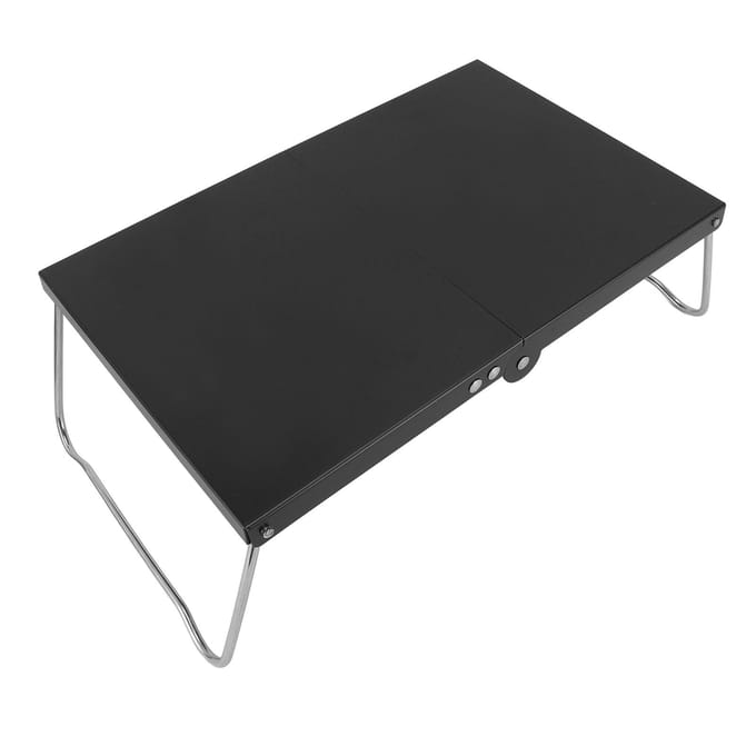 Table de camping pliante en acier inoxydable, mini table de plage portable, table d'appoint de camping pour l'extérieur gray