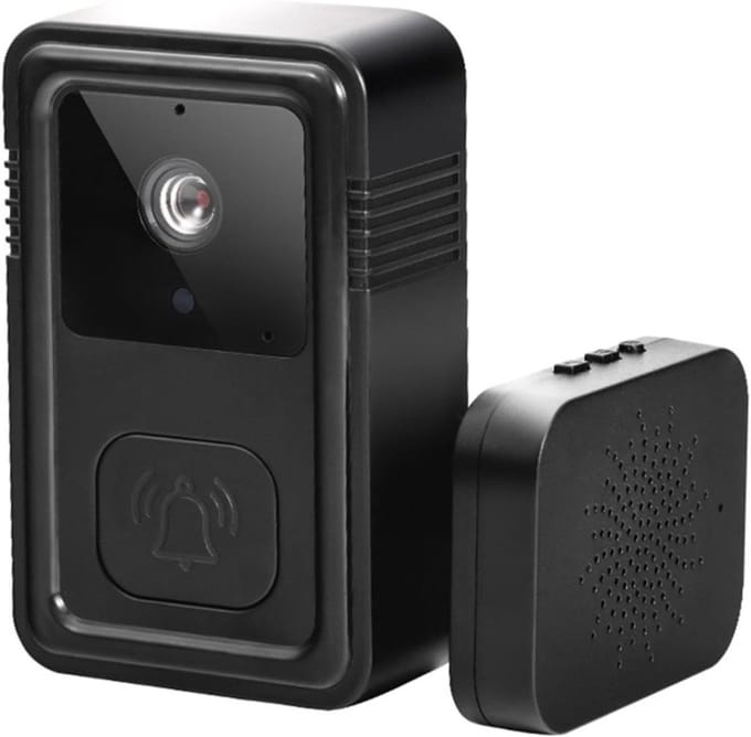 Draadloze Videodeurbel - Smart Home Intercom - Veiligheid Thuis - Spraakwissel Functie - 85x53x24mm - Zwart