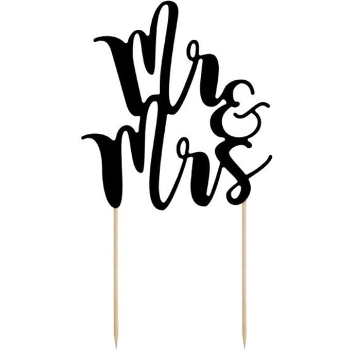 Taarttopper Mr & Mrs Zwart 25,5cm