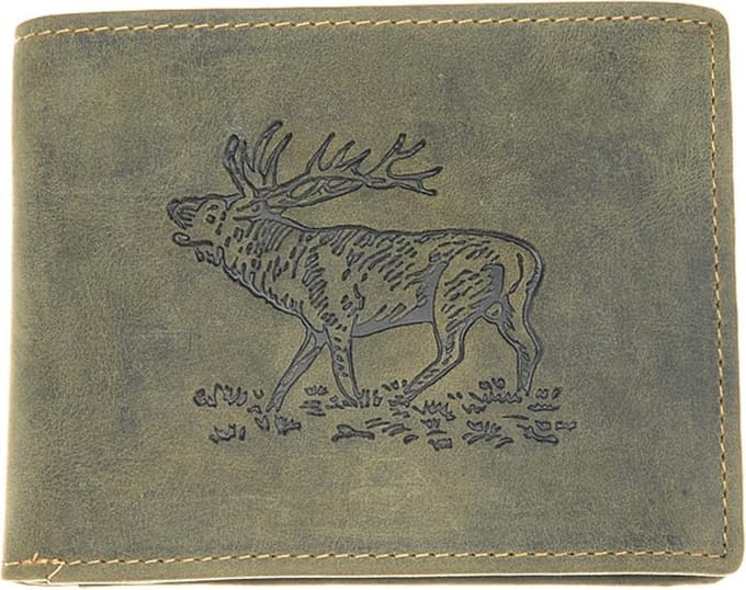 GREENBURRY portemonnee Vintage Wallet Olive Stag donkergroen