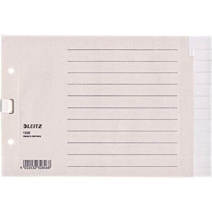 12260085 - Blank tab index - Paper - Gray - 100 g/m² - 240 mm - 24 cm