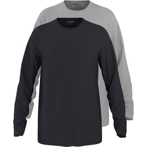ESMARA MEN Set van 2 heren longsleeves (Grijs/zwart, S)